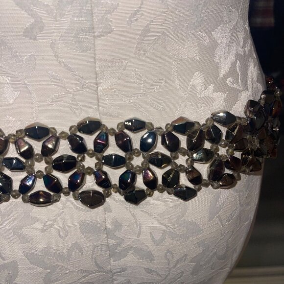 Womens Iridescent Multicolor Glass Beaded Decorative Bohemian Belt One Size - Picture 4 of 15